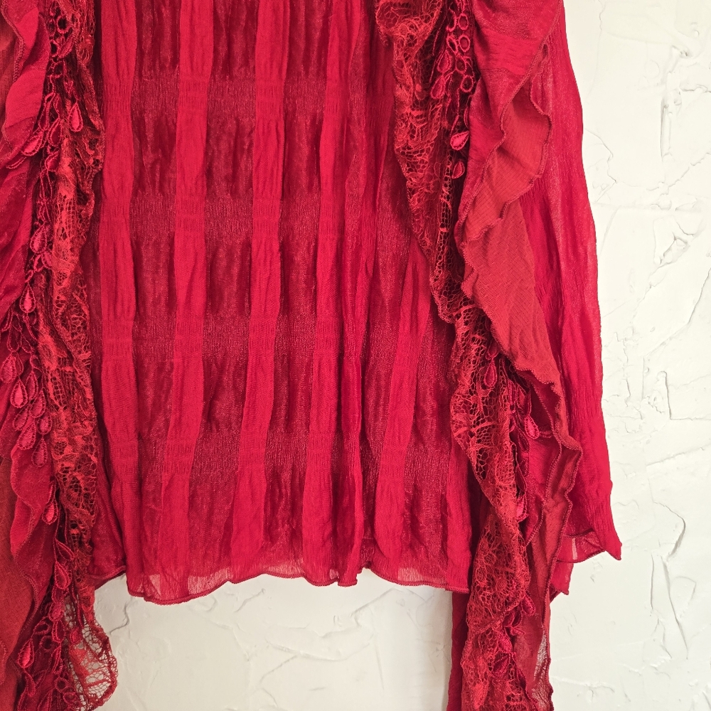 Pretty Angel Lacy Ruffle Whimsy Layered Top, S - Picture 3 of 12